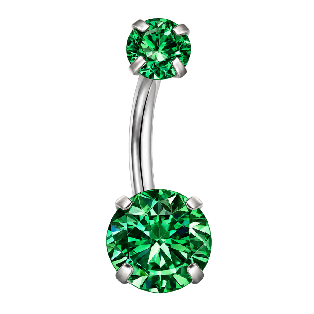 Piercing Nombril Titane - Zircons Ronds