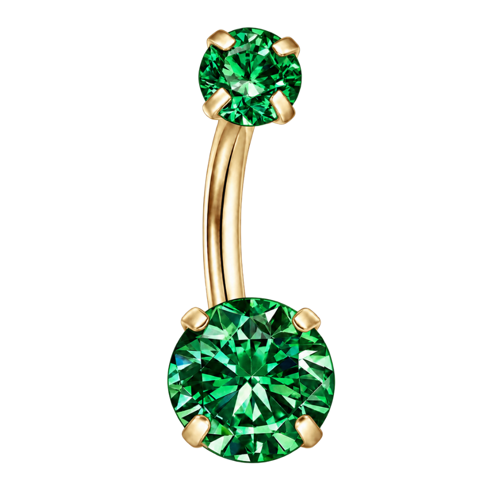 Piercing Nombril Titane - Zircons Ronds