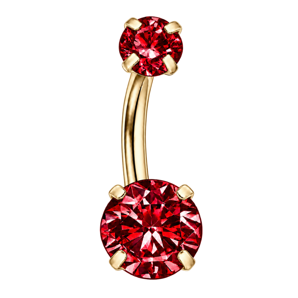 Piercing Nombril Titane - Zircons Ronds
