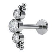 Titanium Decorative Labret - Arch with Cubic Zirconias and Balls