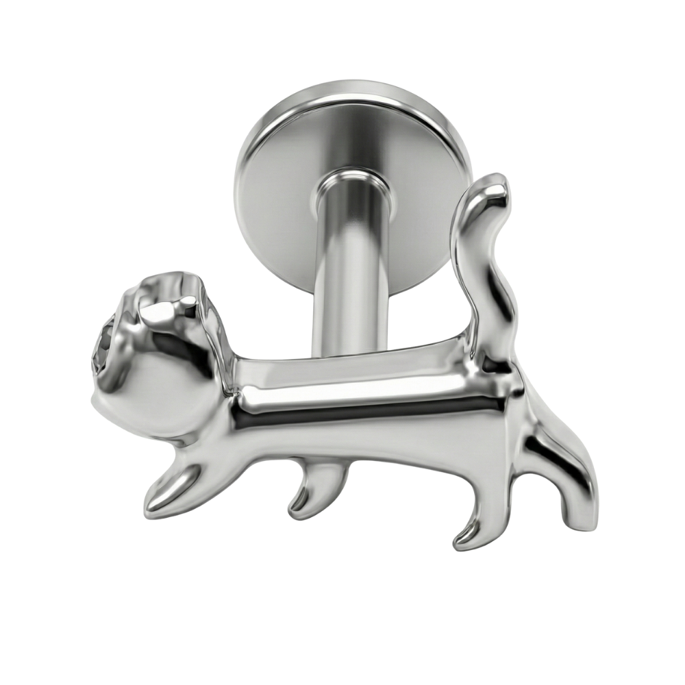 Titanium Decorative Labret - Cat