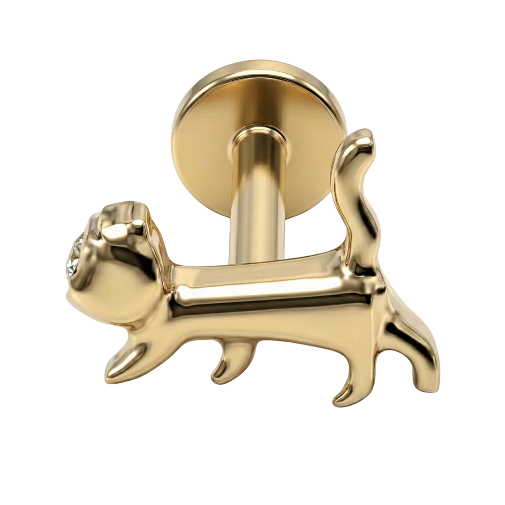 Titanium Decorative Labret - Cat