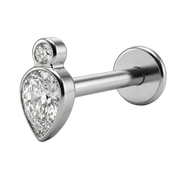 Labret Décoratif En Titane - Larme Avec Oeil Avec Zircons