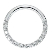 Titanium Segmented Clicker Textured Rim - Circle - Piercing Planet