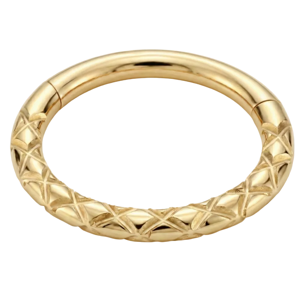 Jante texturée segmentée en titane - Cercle - Piercing Planet