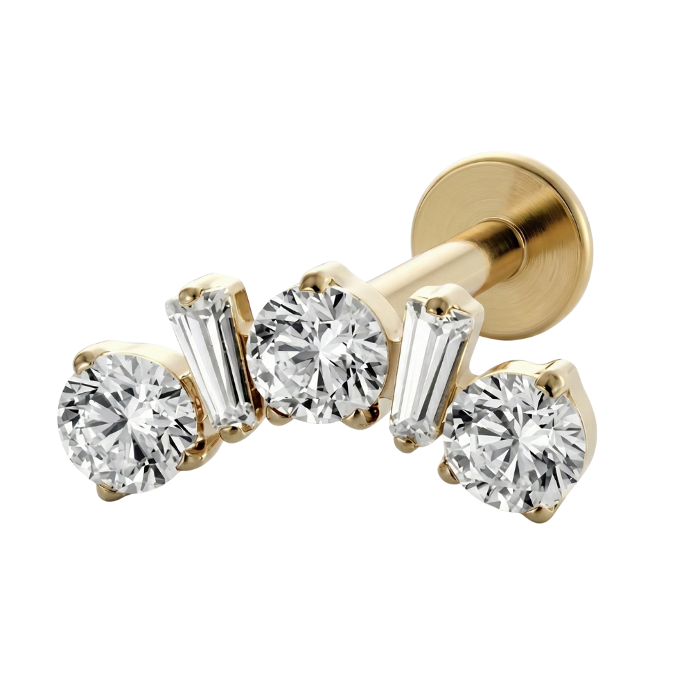 Titanium Decorative Labret - Cascade of Shine