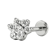 Labret Décoratif Titane - Patte Avec Zircons