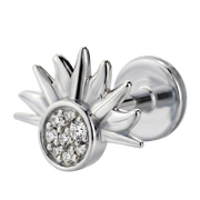 Titanium Decorative Labret - Sun with Cubic Zirconia