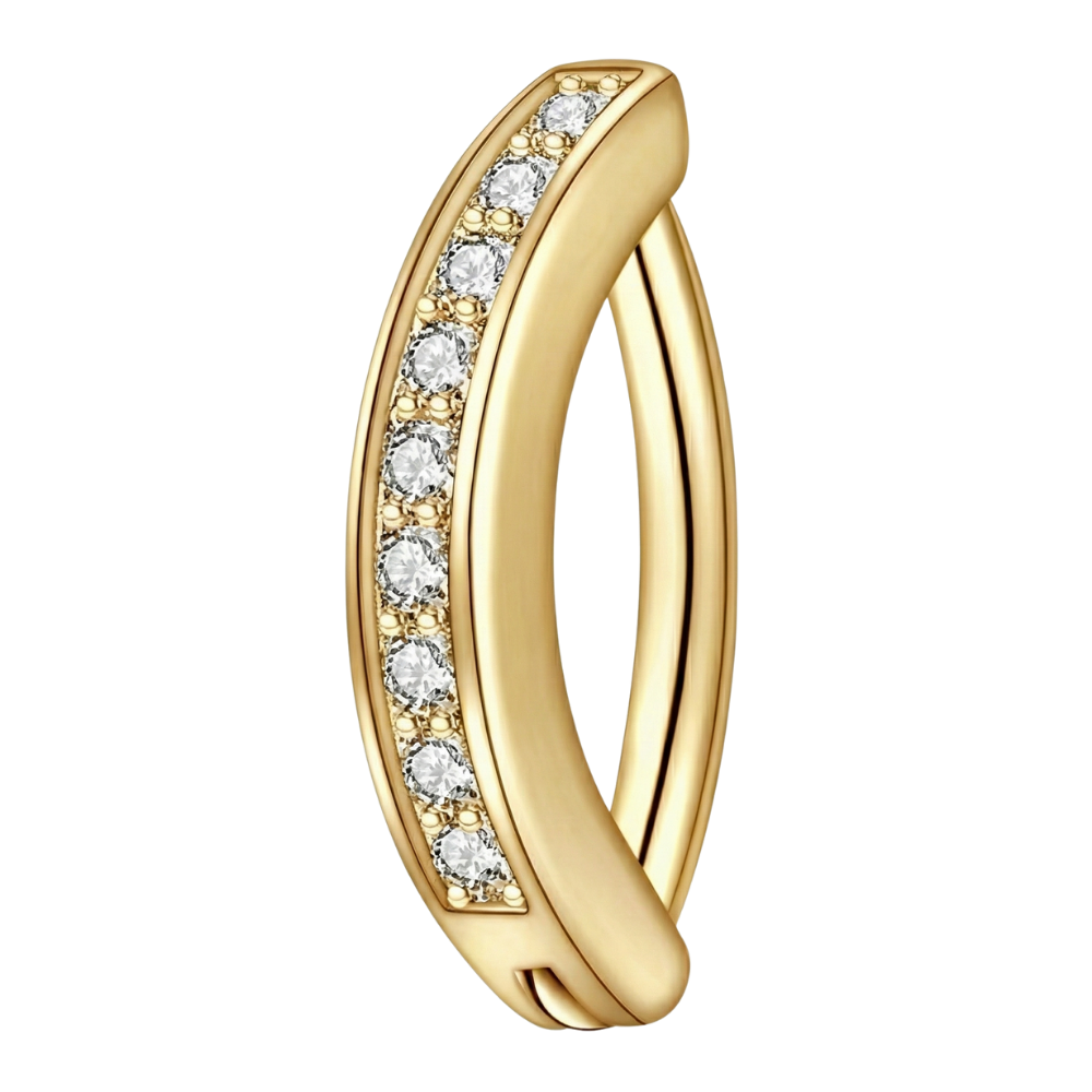 Clicker nombril en titane - avec zircons