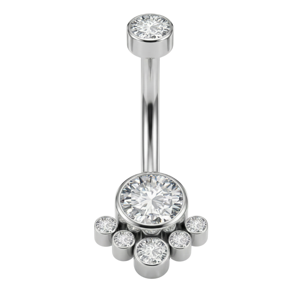 Piercing Nombril Titane - Zircons