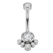 Piercing Nombril Titane - Zircons