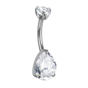 Piercing Nombril Titane - Deux Zircons