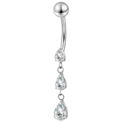 Piercing Nombril Titane - Trois Zircons