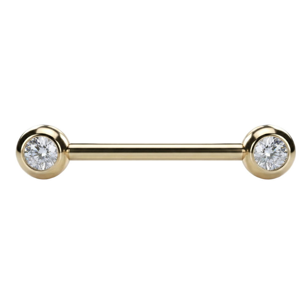 Titanium Nipple Ring - Zircons