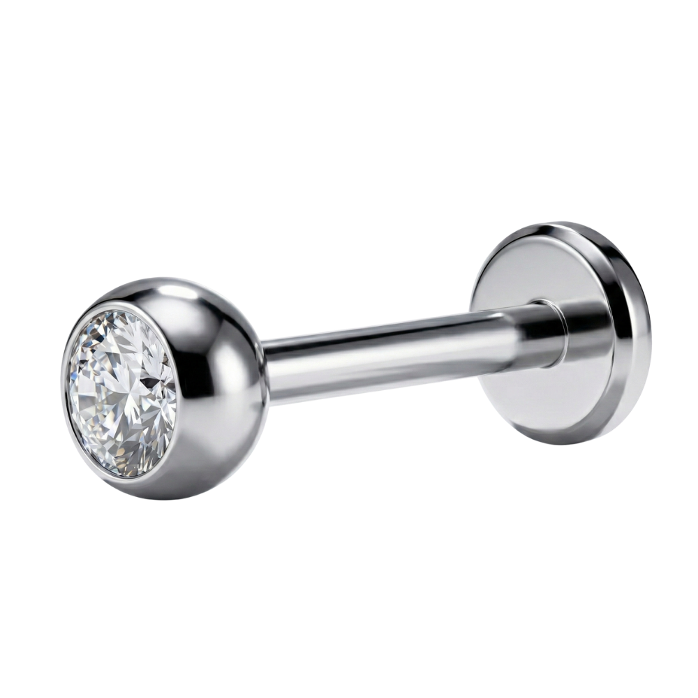 Labret Décoratif En Titane Avec Filetage Externe - Zircon Cubique