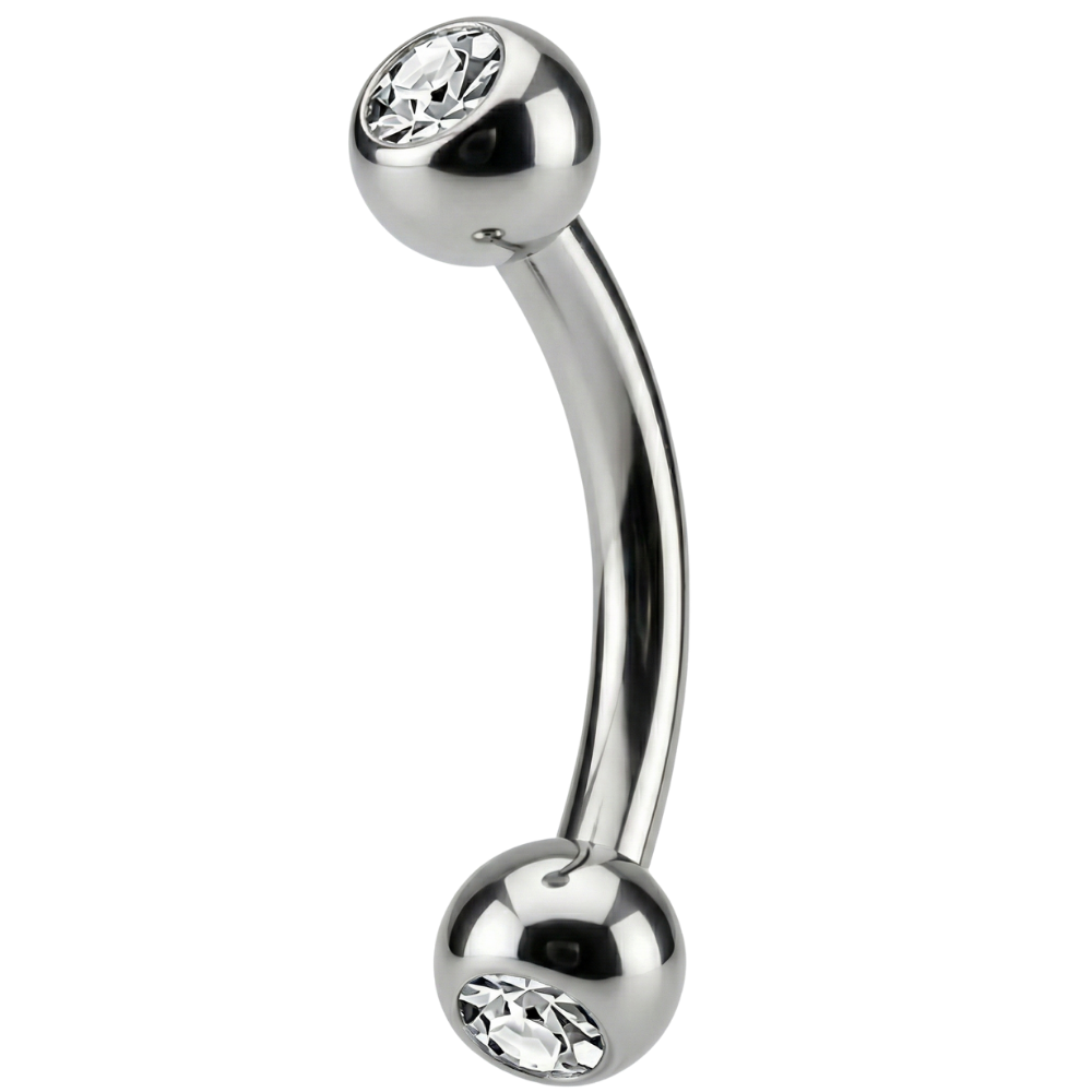 Titanium Decorative Banana - Balls with Cubic Zirconias