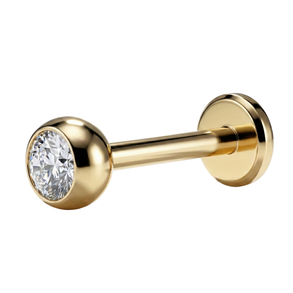 Labret Décoratif En Titane Avec Filetage Externe - Zircon Cubique