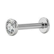 Titanium Decorative Labret - Flat Cubic Zirconia