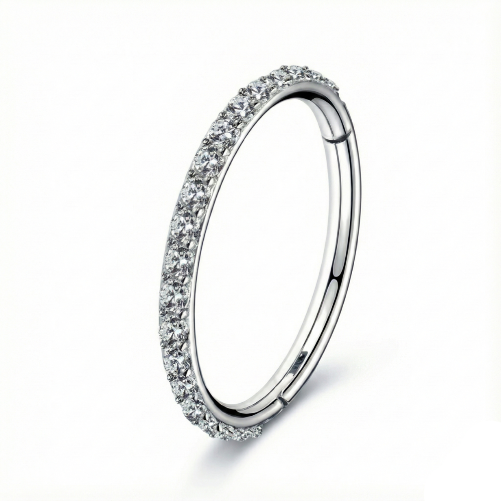 Clicker Segmenté Titane Avec Zircons - Cercle - Piercing Planet
