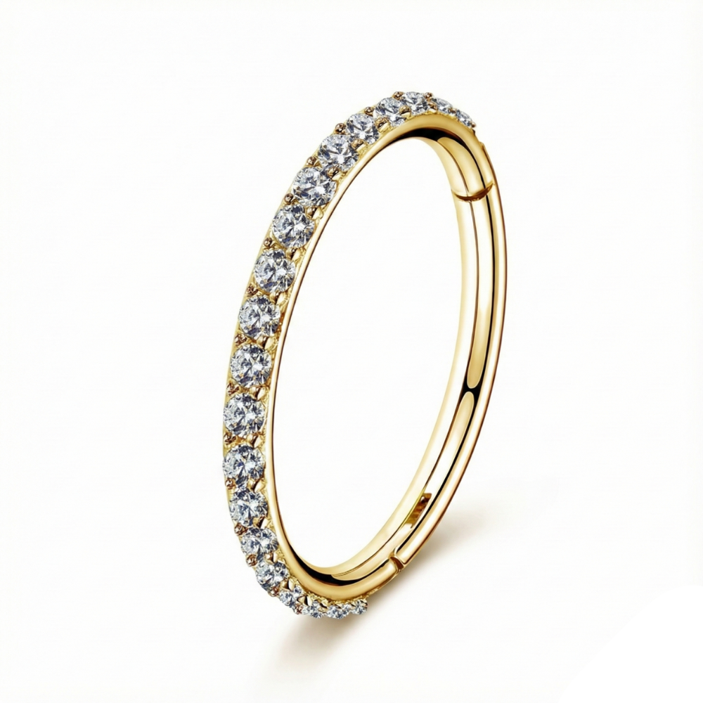 Clicker Segmenté Titane Avec Zircons - Cercle - Piercing Planet