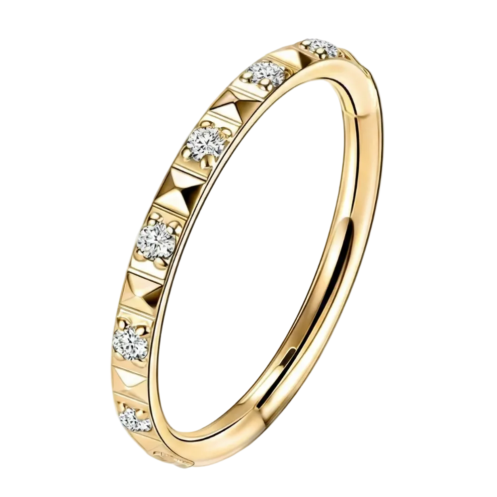 Titanium Segmented Clicker With Cubic Zircons, Diamond Cut Rim - Circle - Piercing Planet