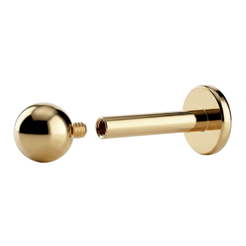 Labret en titane avec bille - Filetage interne