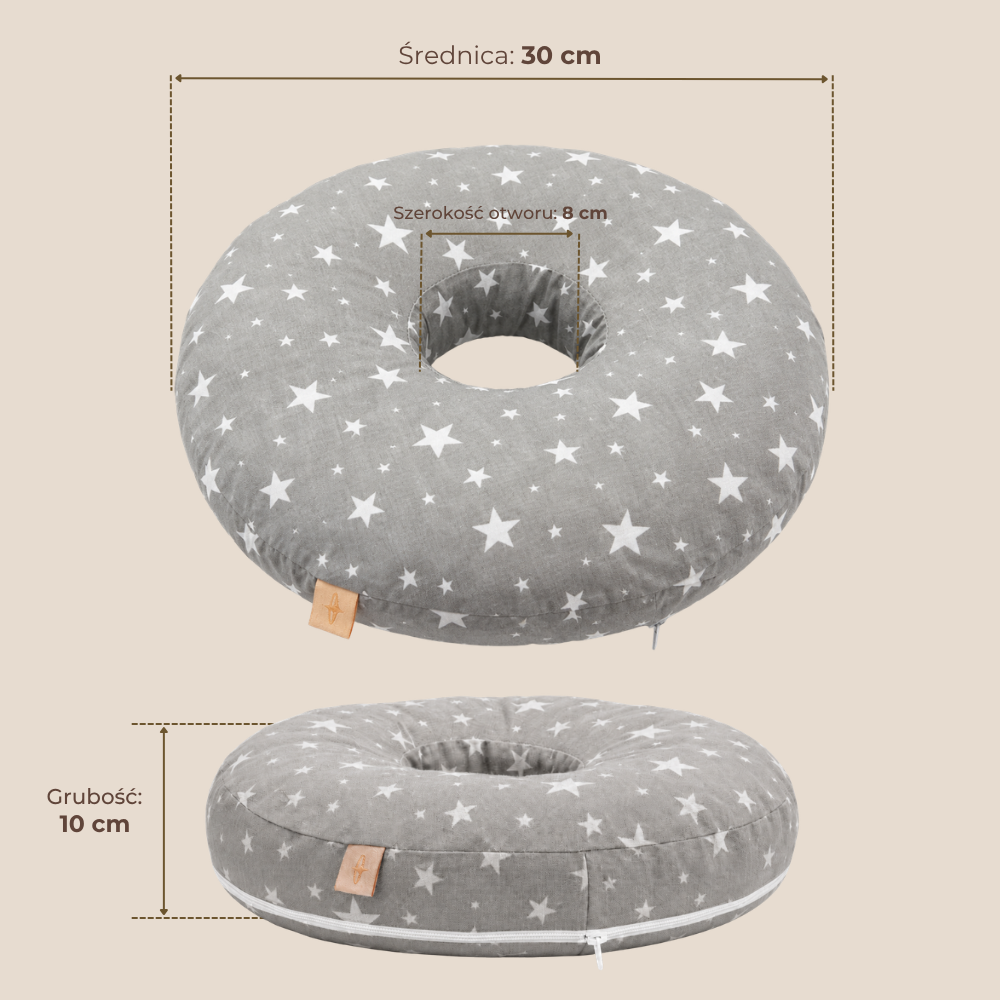 Coussin donut pour piercing - coton, 30 cm, produit polonais