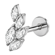 Labret Ozdobny Lisc 5 Cyrkonii