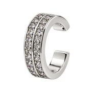 Nausznica Płaska z Dwoma Rzędami Cyrkonii - Ear Cuff