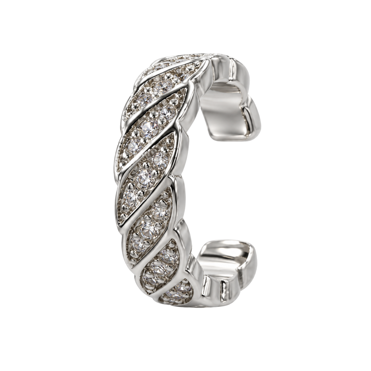 Nausznica Skręcana z Cyrkoniami - Ear Cuff