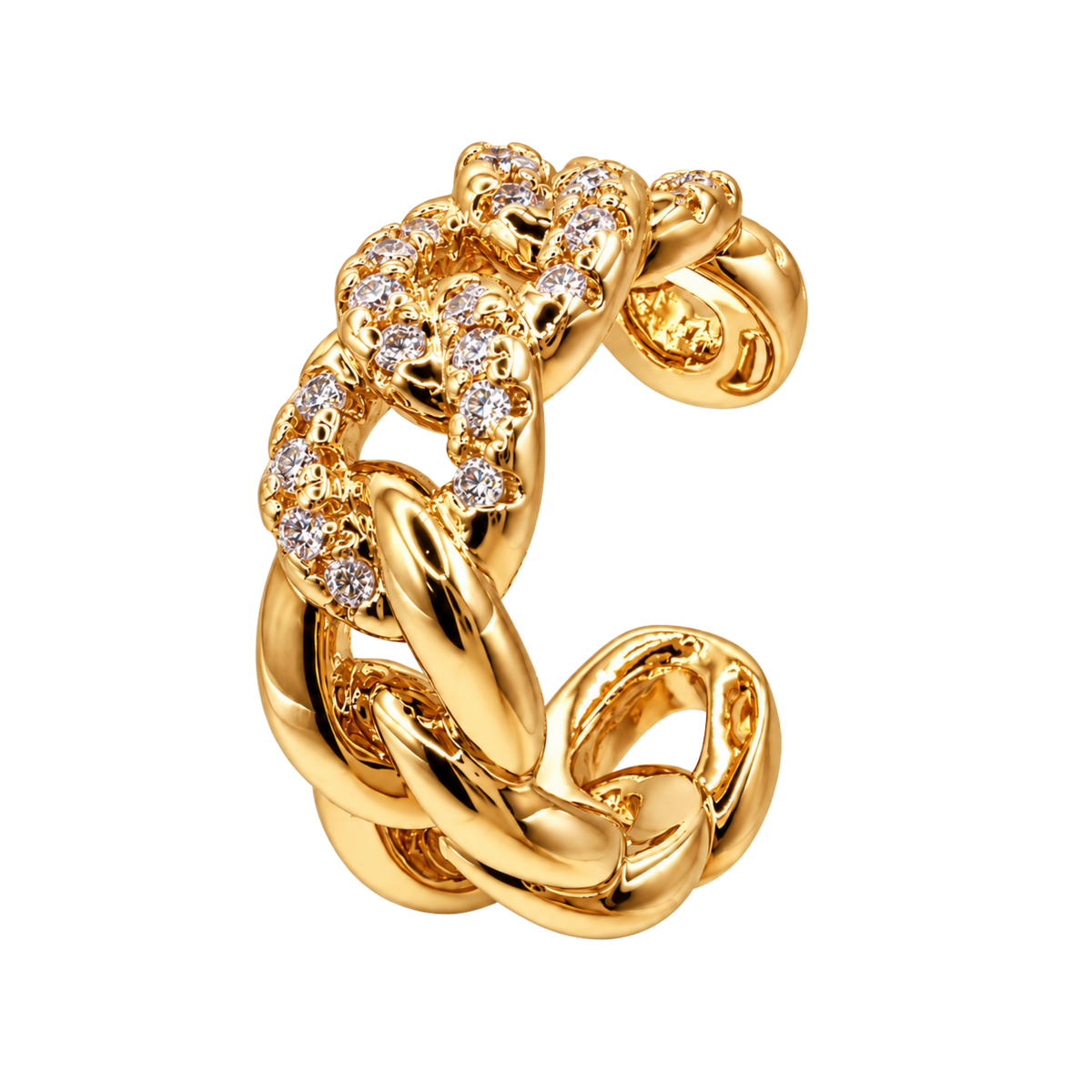 Nausznica Łańcuch z Cyrkoniami - Ear Cuff