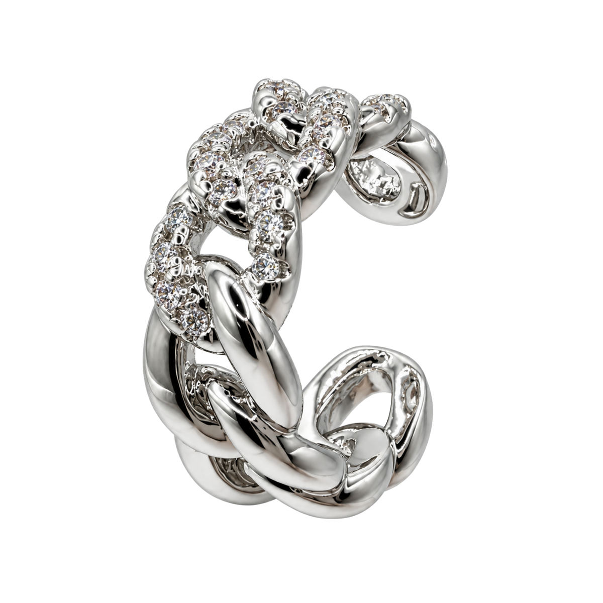 Nausznica Łańcuch z Cyrkoniami - Ear Cuff