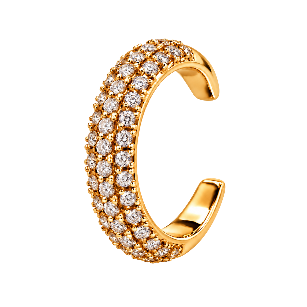 Nausznica z Trzema Rzędami Cyrkonii - Ear Cuff