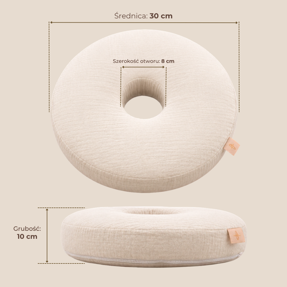 Oreiller donut pour piercing - mousseline, 30 cm, produit polonais