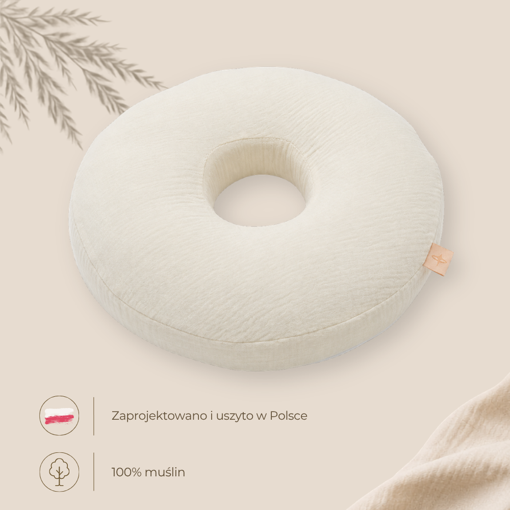 Oreiller donut pour piercing - mousseline, 30 cm, produit polonais