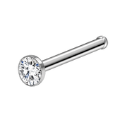 Anneau de nez simple en titane avec zircone cubique plate