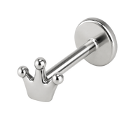 Stalowy Labret Ozdobny Korona z Kulkami