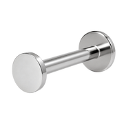 stalowy labret plaski z gwintem wewnetrzym w kolorze srebrnym