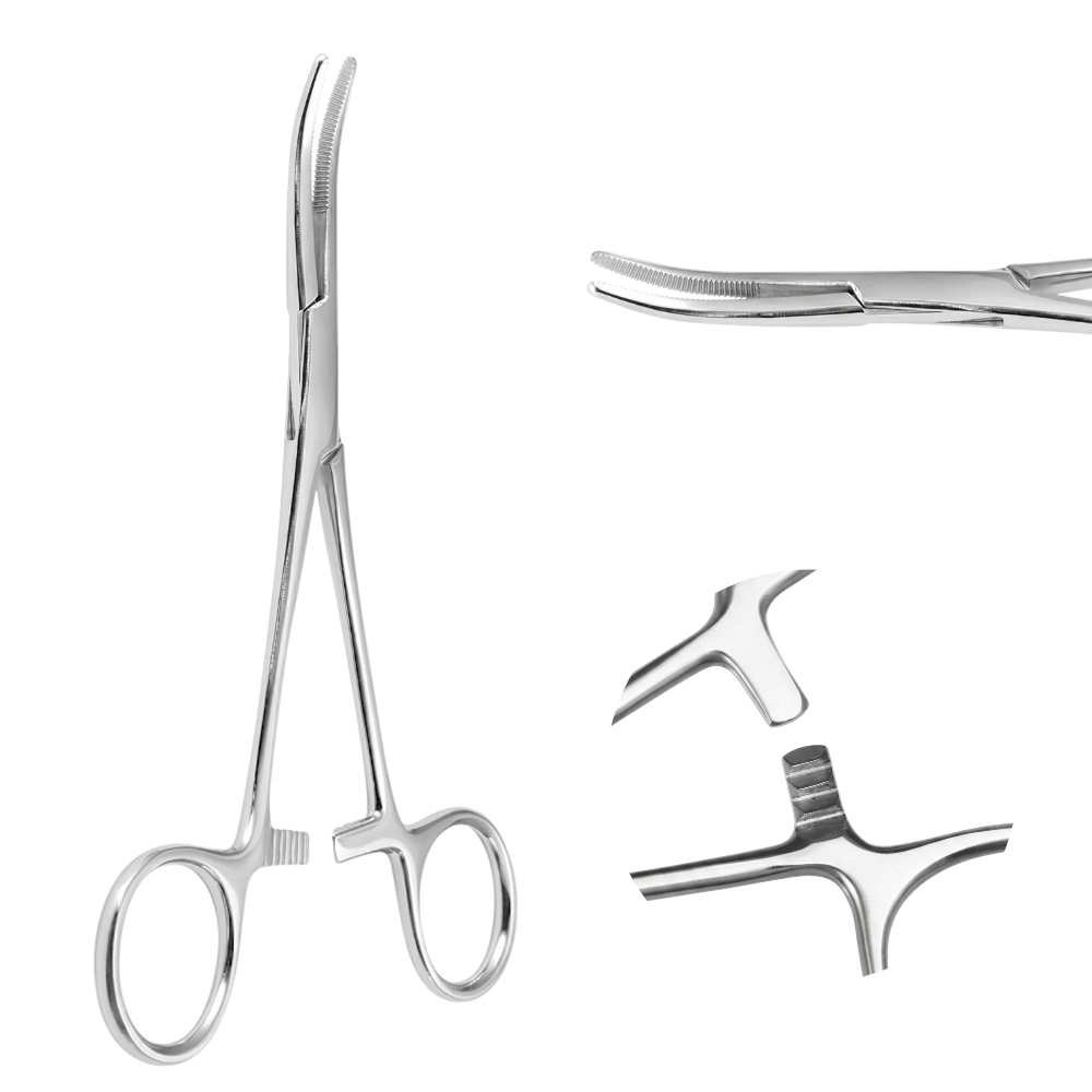 Piercing pliers - Curved, 14.5 cm