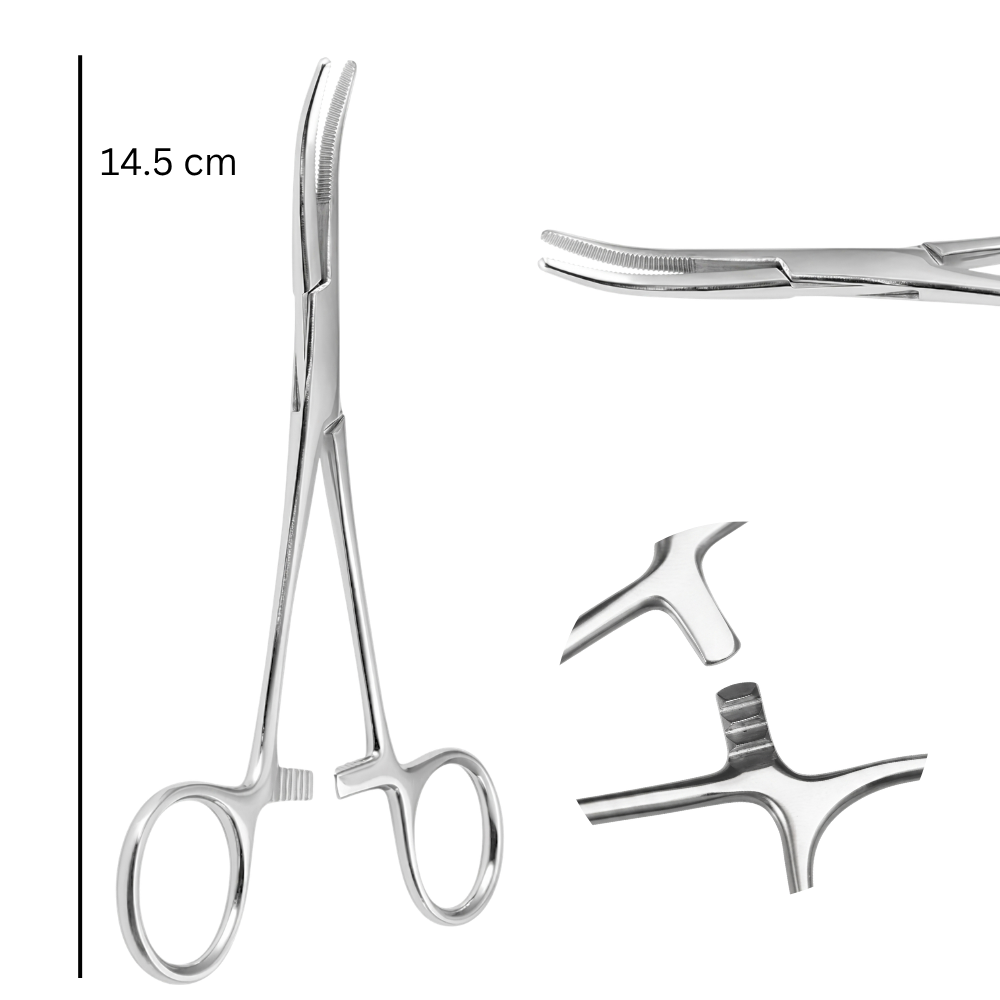 Piercing pliers - Curved, 14.5 cm
