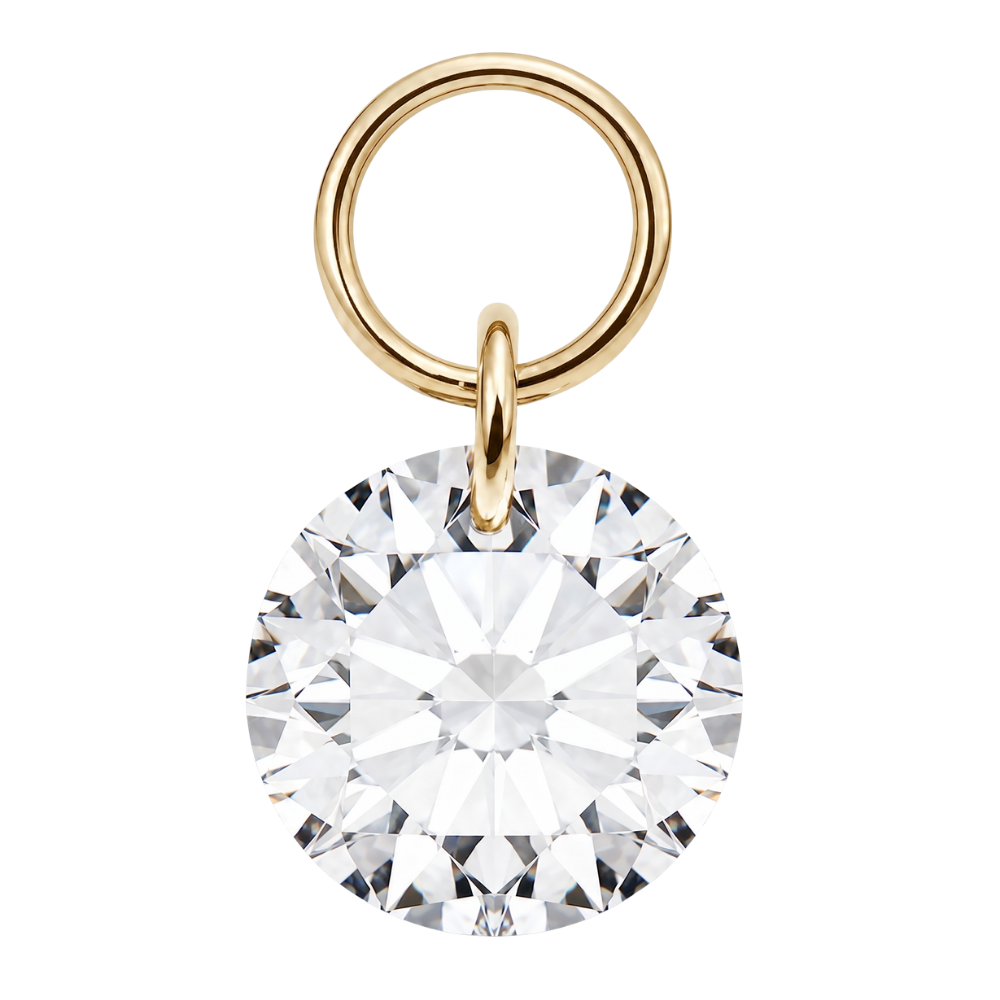 Titanium Charm Piercing Round Pendant Gold