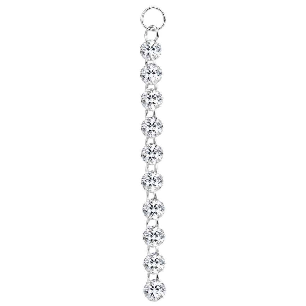 Titanium Charm Pendant Cascade Cubic Zirconia