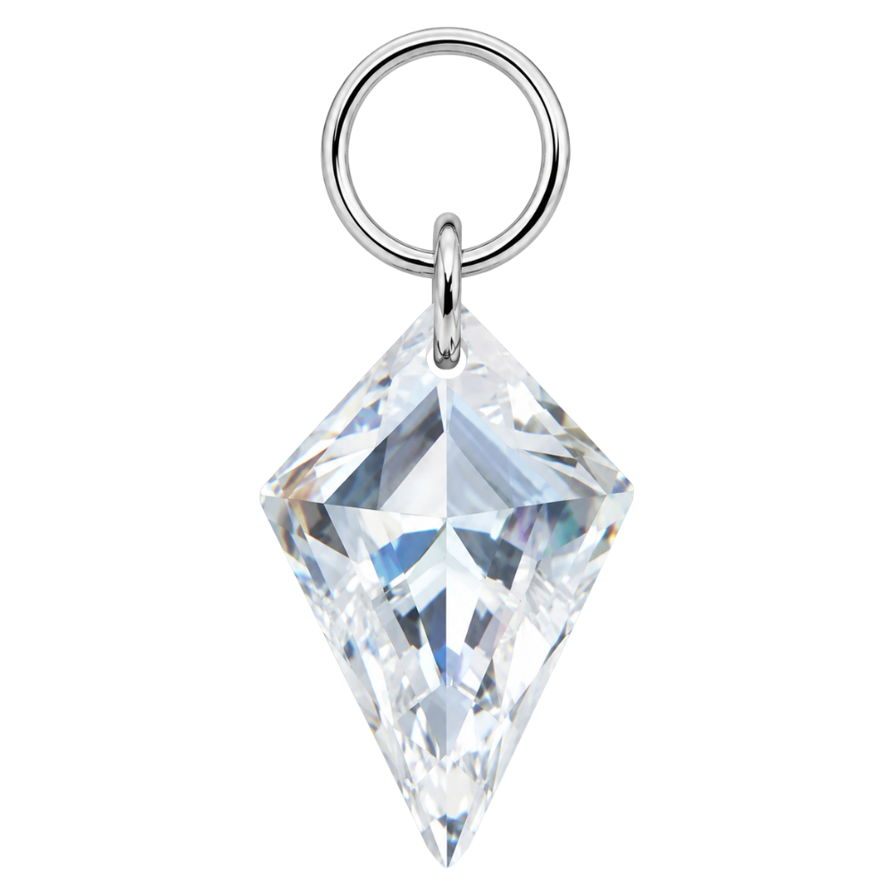 Pendentif à breloque en titane en forme de diamant