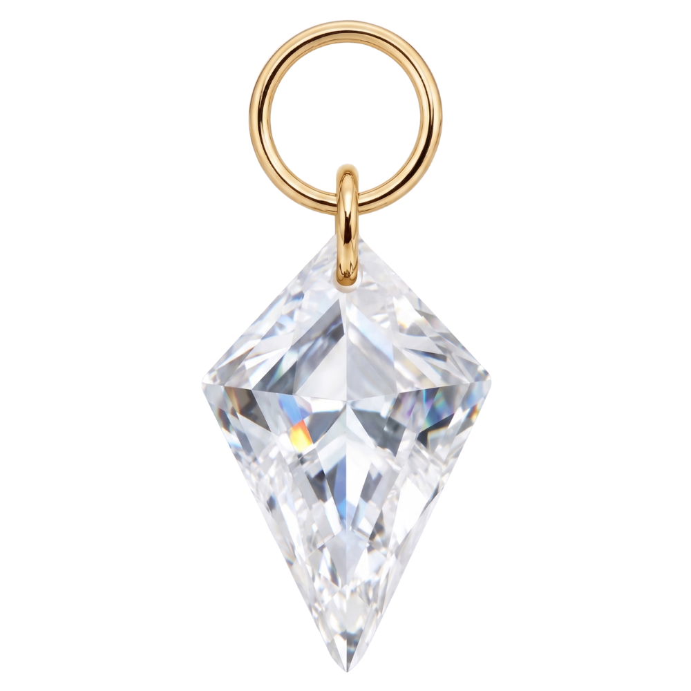 Pendentif à breloque en titane doré en forme de diamant