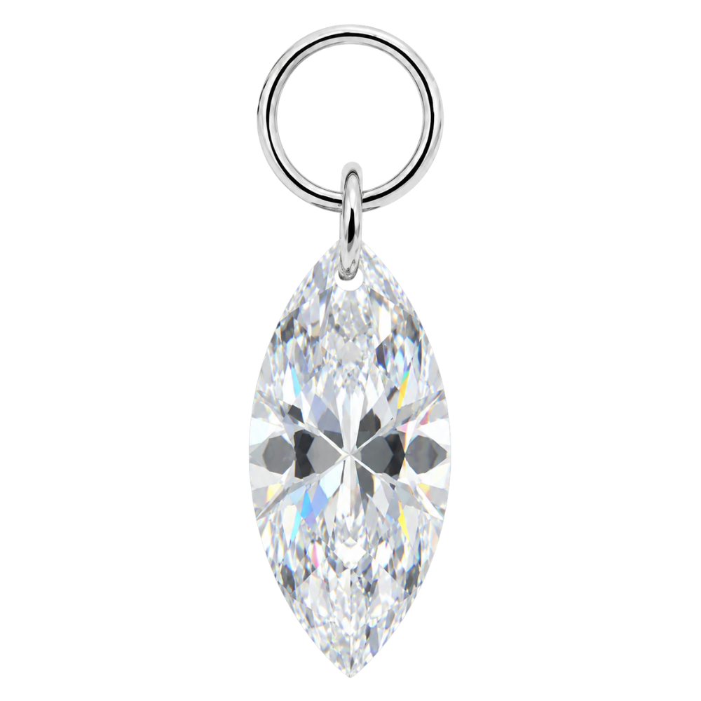 Titanium Charm Pendant with Cubic Zirconia in the Shape of an Awning