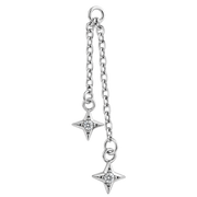 Pendentif Charm en Titane avec Deux Étoiles