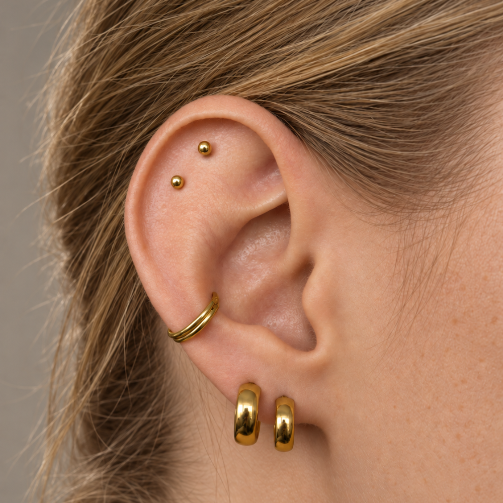Anneau d'oreille épais segmenté en titane Clicker