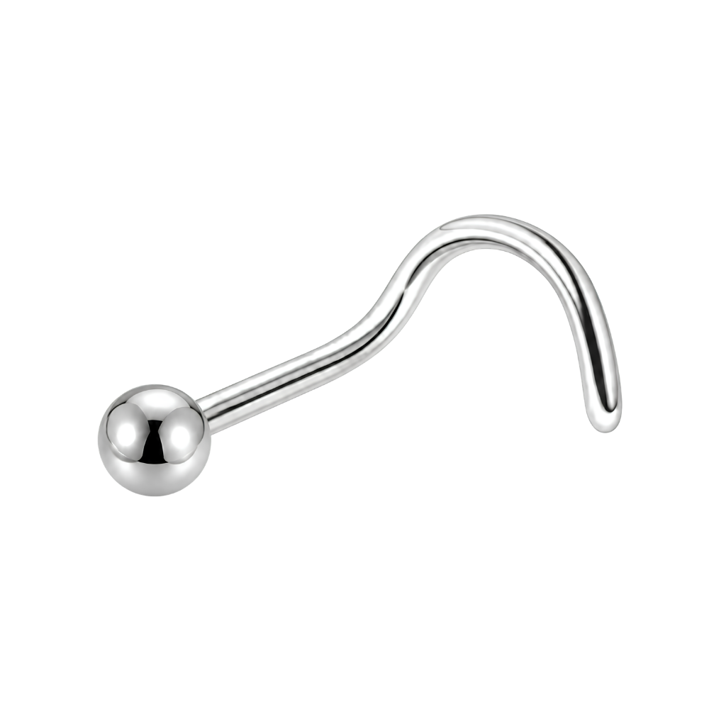 Anneau de nez boule en titane vissé