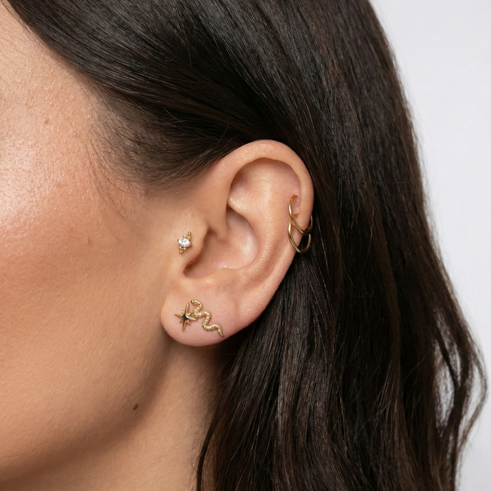 Titanium Decorative Labret - Snake