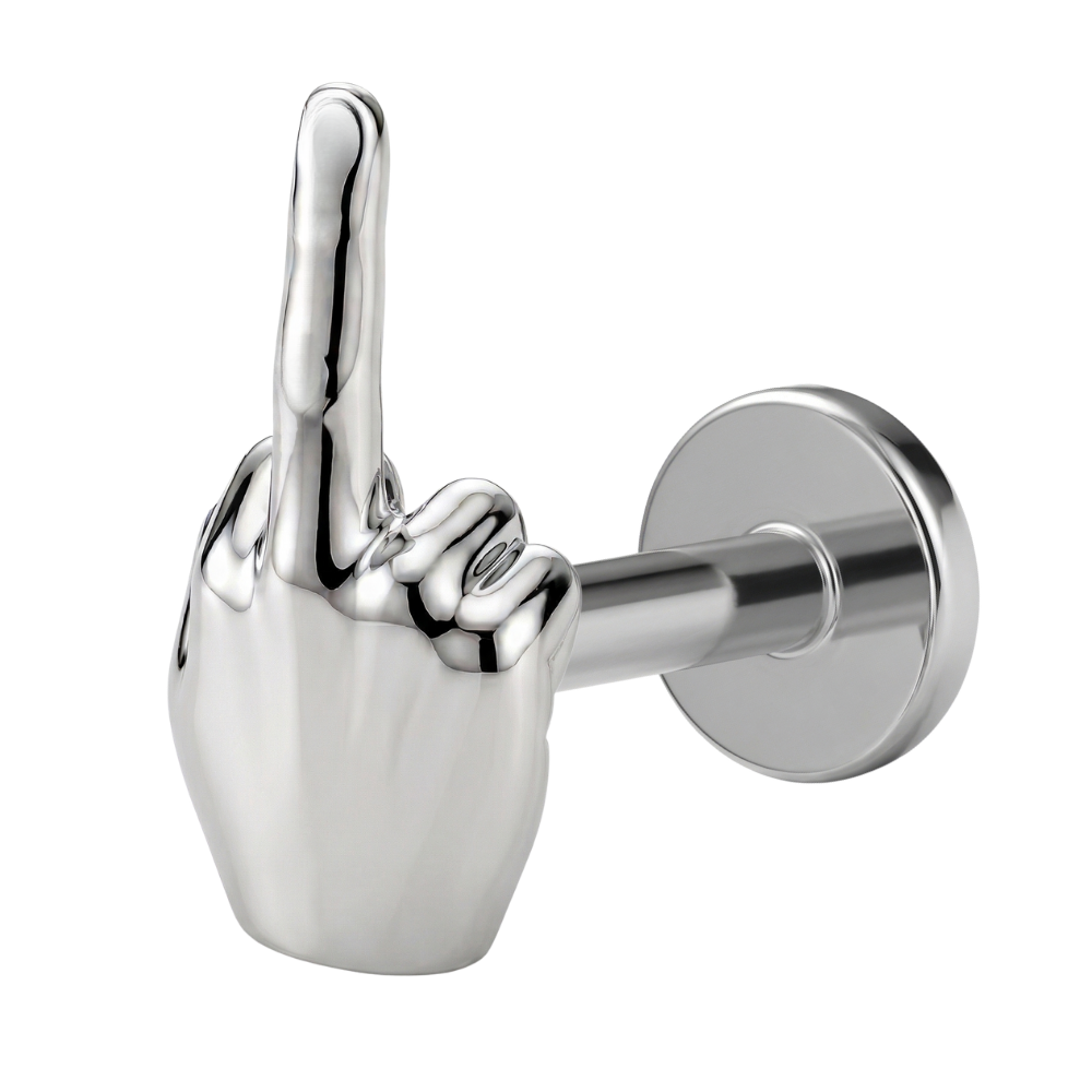 Titanium Decorative Labret - F**K You